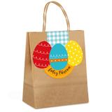10 Sacolas Papel C/Fecho P/Presente Ovos M Festas Colorido - Cromus pascoa