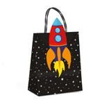 10 Sacolas Papel P/Presente C/Fecho Astronauta P 21,5X15X8Cm - Cromus