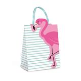 10 Sacolas Papel P/Presente C/Fecho Flamingo P 21,5X15X8Cm - Cromus