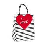 10 Sacolas Papel P/Presente C/Fecho Love P 21,5X15X8Cm - Cromus