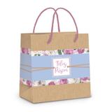 10 Sacolas Papel P/Presente Decorada M Decoração Festas Azul - Cromus pascoa
