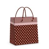 10 Sacolas Para Presente Bolinhas Marrom E Rosa Pp Festa - Cromus