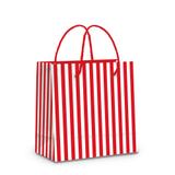 10 Sacolas Para Presente Listras Vermelho E Branco Pp Festa - Cromus