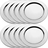 10 Sousplat Prato de Aço Inox 33cm Redondo Buffet Mesa Posta - I.c.