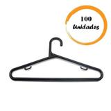 100 Cabides De Plástico Adulto Preto - Entrega Imediata - Industria nacional