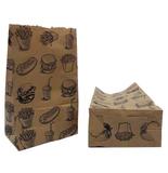 100 Sacos De Papel Impresso P/ Lanche Kraft 37X28x10cm 7,5kg - Kranft