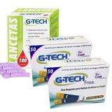 100 Tiras Reagente de Glicose + 100 Lancetas - G-tech