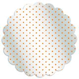 100 Toalhas Para Bandeja Poa Laranja 7cm Decoração Festas - Cromus