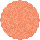 100 Toalhas Para Bandeja Renda Francesa Laranja 7cm Decoração Festas - Cromus