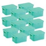 12 Caixas Organizadoras Rattan Pequena Verde 20x25,5x11 cm - Nitron