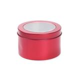 12 Latinhas Metal Redonda C/Visor Vermelho Dec. Festas - Cromus