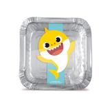 12 Marmitinhas Pequenas de Alumínio Baby Shark 5,5x5,5x3cm - Cromus