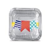 12 Marmitinhas Pequenas de Alumínio Bandeirinhas 5,5x5,5cm - Cromus