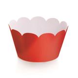 12 Mini Wraps Para Cupcake Liso Vermelho Decoração Festas - Cromus