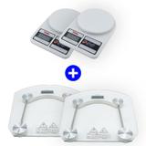 2 Balançsa Digitais Personal Scale Vidro + 2 Balanças Digitais Sf-400 Alta Precisão Eletrônica 1g a 10 Kg Premiun - Personal scale / bmax