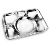 2 Bandejão Saps para servir em aço Inox Com 6 Divisórias Ke Home 5933-2