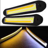 2 Barra Led Cob Flexível Drl 2x1 Super Branca Com seta Xenon