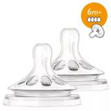 2 Bico Mamadeira 6m Petala N4 Fluxo Rapido Avent Philips