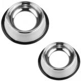 2 Comedouros Bebedouro Inox Ração Cães E Gato 700ml E 500ml - Jcm