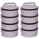 2 Conjuntos Marmita Térmica 4 Termopratos 1,5 Litros Teckor - Soprano