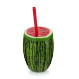 2 Copos melancia Tropical Com Canudo E Tampa 650ml - Injetemp