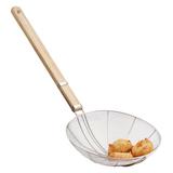 2 Escumadeiras de Fritura Com Cabo Madeira 24cm Profissional Ke Home 6302-2