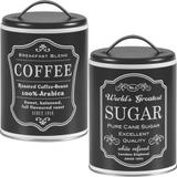 2 Lata Coffee Sugar Porta Café Açúcar Pote Retrô Vintage p/p - Bella tavola