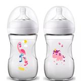 2 Mamadeiras Pétala 260ml Menina Flamingo E Unicórnio Avent - Avent philips