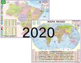 2 Mapa: Mundi + Brasil Escolar 2020 - Rodoviario Estatistico Escolar - Multimapas