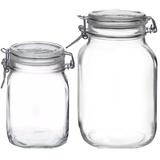 2 Potes de Vidro Italiano Bormioli Fido Hermético 1l e 2l - Bormioli rocco