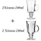 2 Xícaras para café 240ml + 2 xícaras cappuccino Country 240ml - Libbey