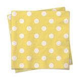 20 Guardanapos Bolinhas Amarelo/Branco 25X25Cm Dec. Festas - Cromus