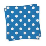 20 Guardanapos Bolinhas Azul/Branco 25X25Cm Dec. Festas - Cromus