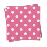 20 Guardanapos Bolinhas Pink/Branco 25X25Cm Dec. Festas - Cromus