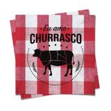 20 Guardanapos Papel Mesa Churrasco 25X25Cm - Cromus