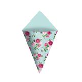 24 Caixas Cone Floral 14,5X8Cm Azul Dec. Festas - Cromus