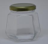 24 Potes De Vidro Sextavado 230ml - Tampa Metalizada - Para Brindes, Doce, Saladas, etc - 5500