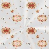 25 Saco Poli Transp. 60X75Cm Floral Laranja/Branco - Cromus