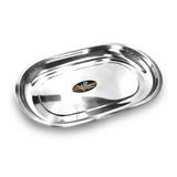 3 Baixelas Oval Em Aço Inox Bandeja Com 35 Cm Ke Home 3106-35kh-3