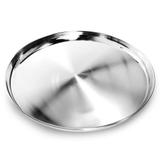 3 Bandejas Redonda para Garçom Servir Em Aço Inox 33cm Ke Home 3101-33kh-3