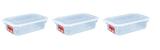 3 Caixas Plásticas Com Tampa Transparente Multi Uso 1,3 L - Pleion
