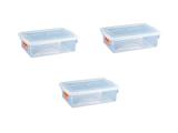 3 Caixas Plásticas Com Tampa Transparente Multi Uso 2,5 L - Pleion