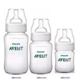 3 Mamadeiras Avent 125/260/330ml Anticólica Classic+ Transparente - Philips avent
