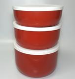 3 Potes PMG - White Trio - Fábrica de Utilidades - Vermelho Tampa Branca - Fabrica de utilidades