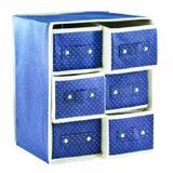 3 Unidades Caixa Organizadora Azul 26x22x31 Cm Tnt Gaveta Wincy