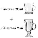 3 Xícaras de café 180ml + 3 xícaras country 240ml - Crisal