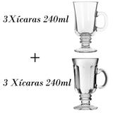 3 Xícaras de café 240ml + 3 xícaras cappuccino country 240ml - Libbey