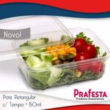 300 Pote Pp Retangular Tampa Freezer Micro 150ml Prafesta