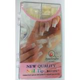 300 Unhas Tips Gel Uv E Fibra Modelo Sorriso Natural - Xd