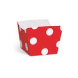 36 Forminhas P/Doce Mini Cachepot Bolinhas Verm. Dec. Festas - Cromus